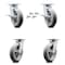 Service Caster 8 Inch Kingpinless Thermoplastic Rubber Wheel Caster Swivel Locks 2 Brakes, 4PK SCC-KP30S820-TPRRD-SLB-BSL-2-BSL-2 - alternate 1